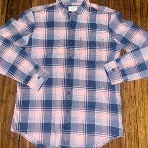 America Eagle Men's Blue and Pink Plaid Shirt size medium new sample
